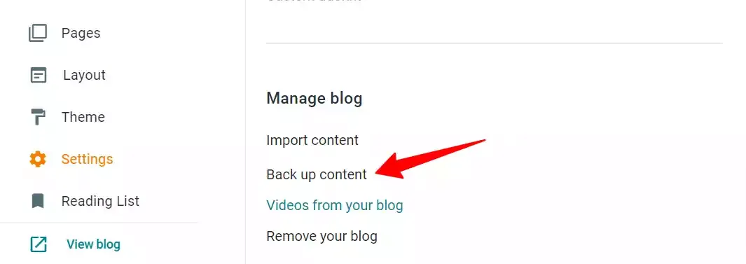 backup posts and pages in blogger