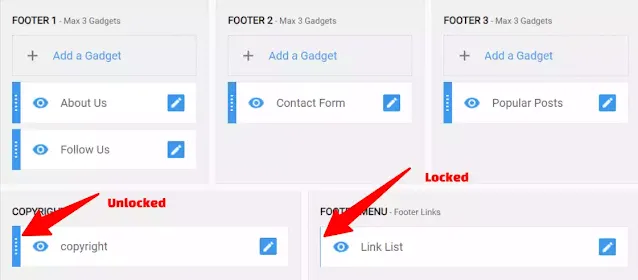 Identify locked widget in blogger