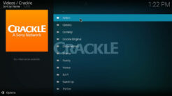 Crackle Kodi Addon Movies Section