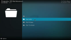 EZ Maintenance Kodi Addon Maintenance Section