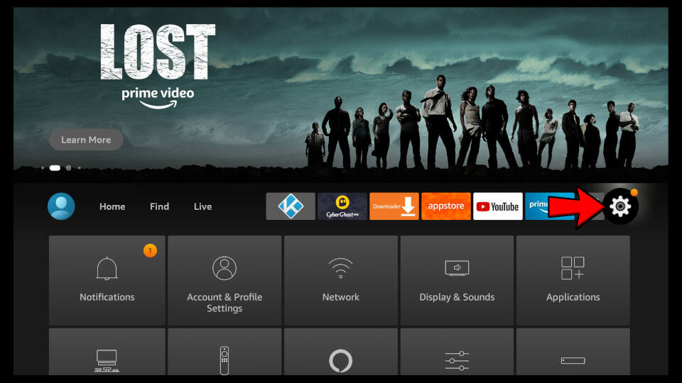 How to open up Fire TV settings