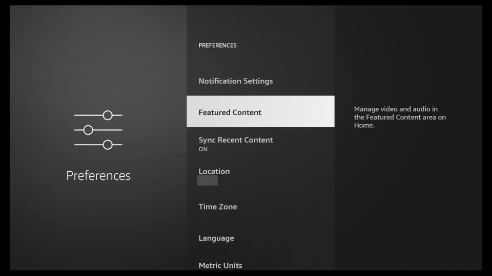 Fire TV Settings - Featured Content & Autoplay 2