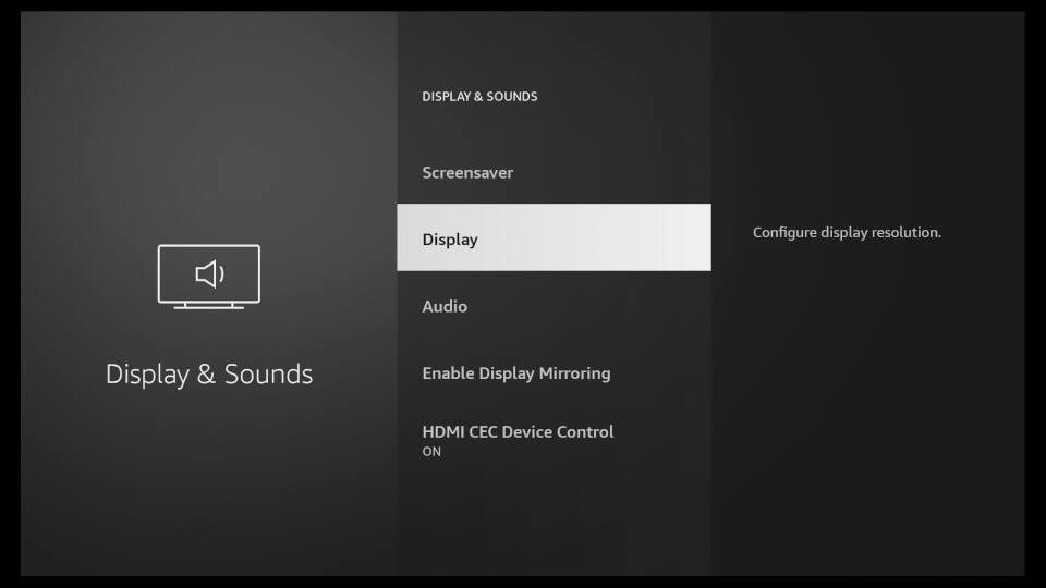 Fire TV Display & Sounds Settings 2