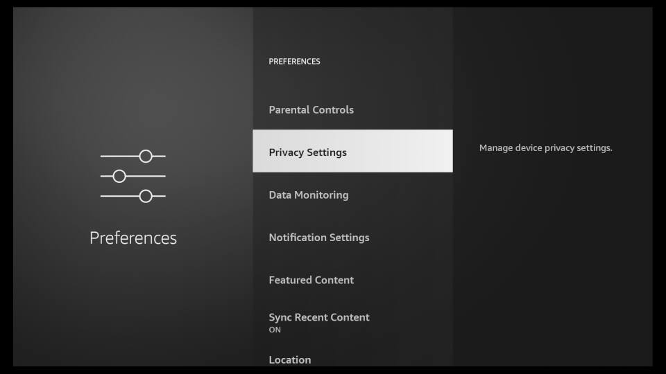 Fire TV Settings - Privacy Settings and Disable Data Monitoring 2