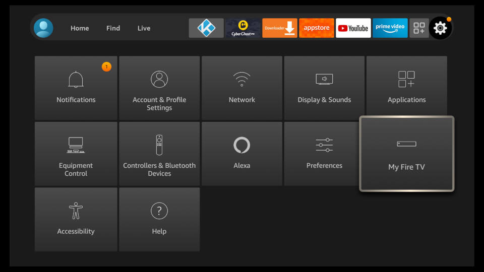 Fire TV Settings - Enable Apps from Unknown Sources 1