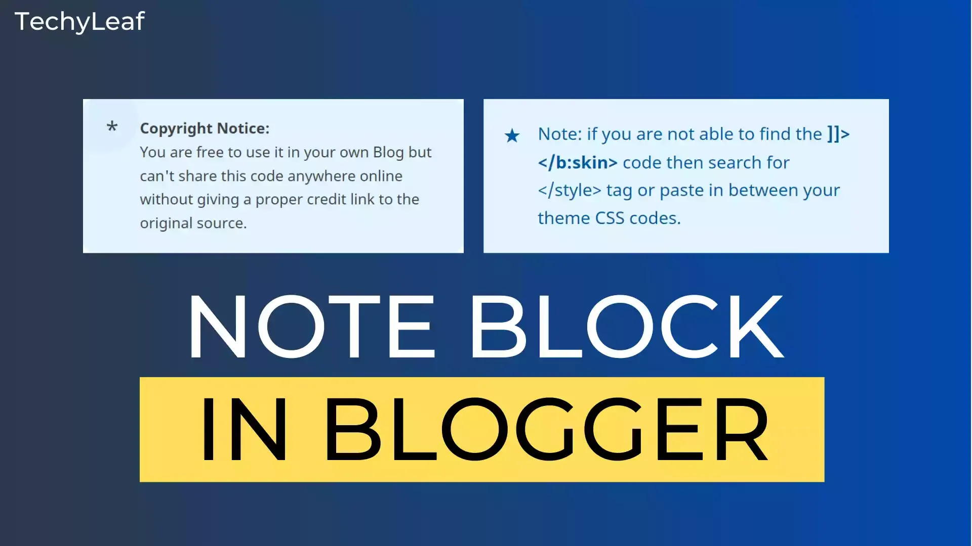 How to Add Note Block In Blogger