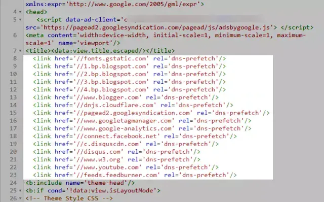 Implement DNS prefetch to speedup Blogger website