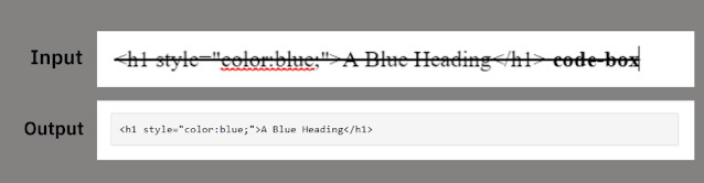 Insert code box in blogger blog post