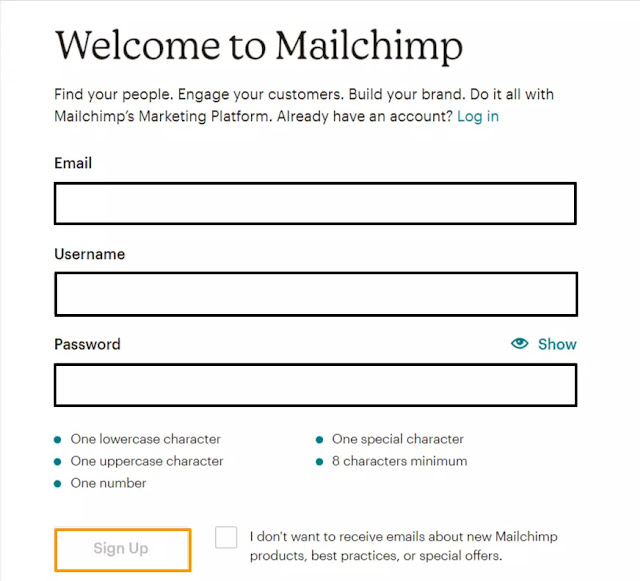 Mailchimp signup form