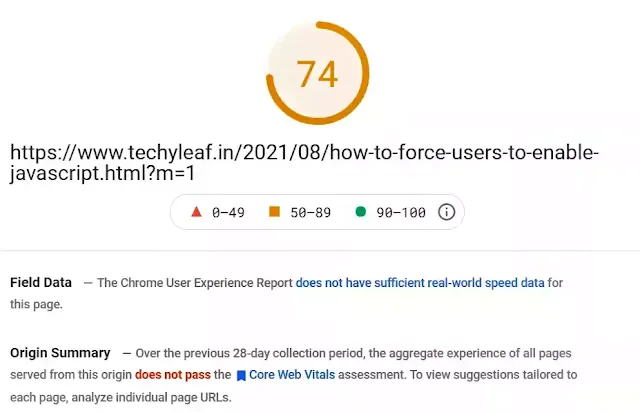 page speed score after lazyload Adsene