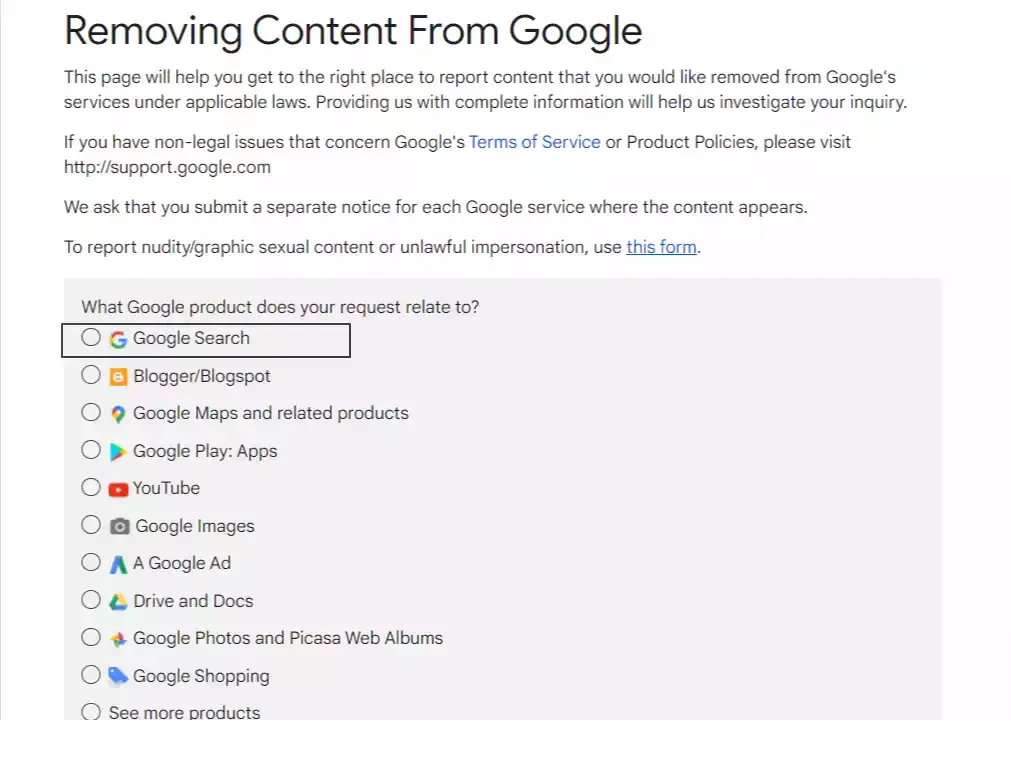 Removing-Content-From-Google-Legal-Help step-1