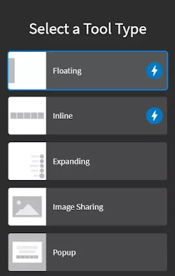 select floating share buttons