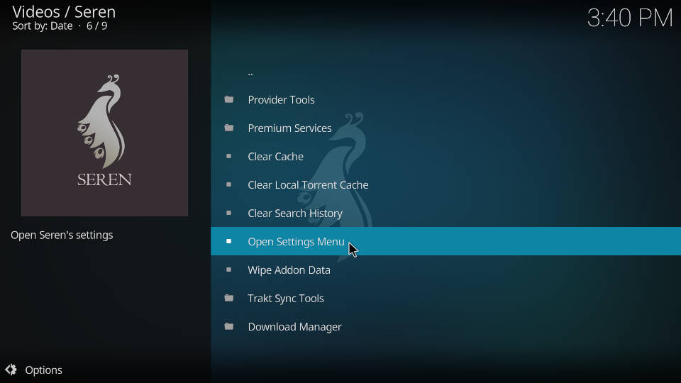 Seren Kodi Addon Best Settings Step 2