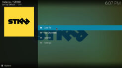 STIRR Kodi Addon Main Menu