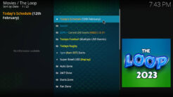 The Loop Kodi Addon Main Menu