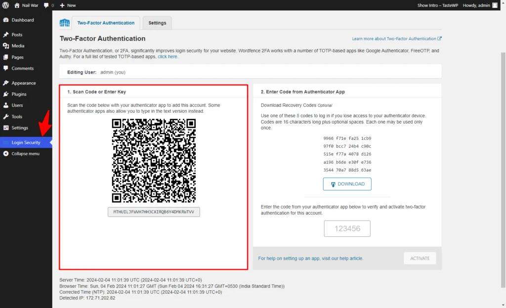 How to set up two-factor authentication in WordPress