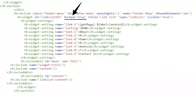 unlock a locked widget in blogger using the theme editor