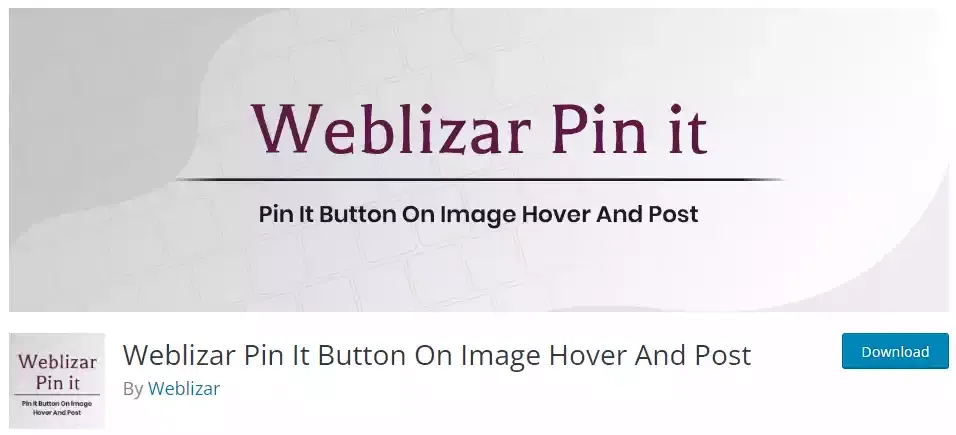 Weblizar Pin It Button On Image Hover And Post