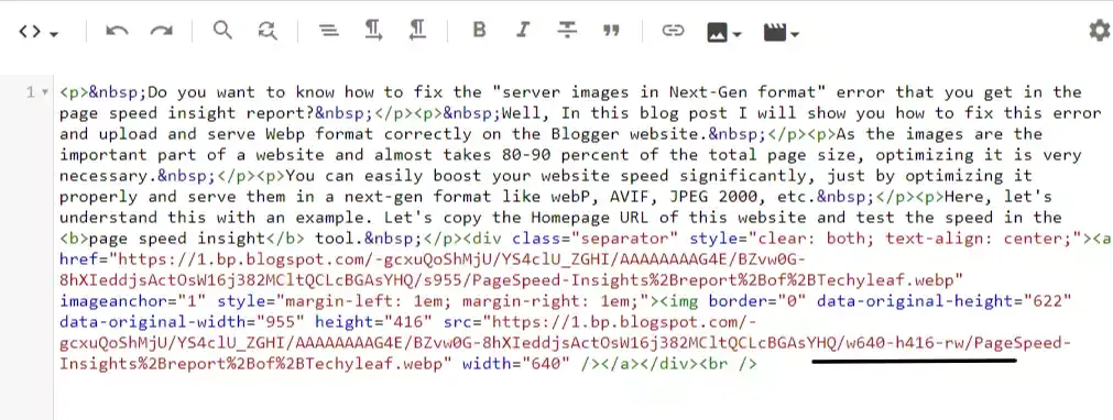 How to server images in next-gen format in Blogger