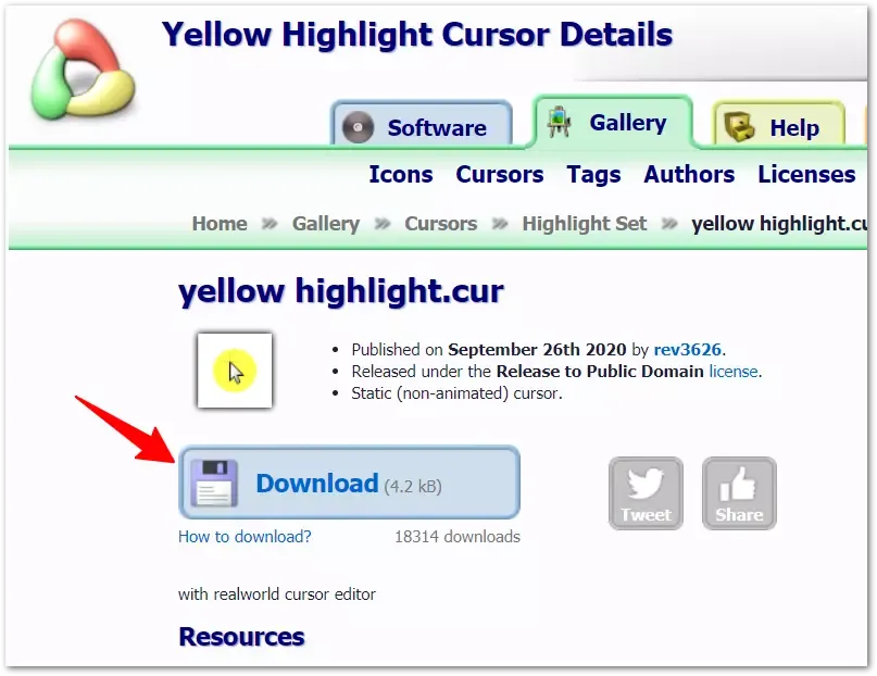 Yellow-Highlight-Cursor-file