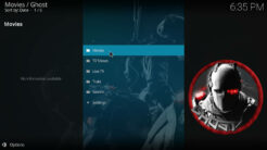Ghost Kodi Addon Main Menu
