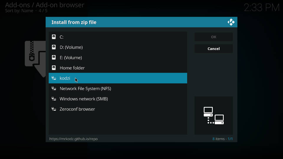 How to install a Kodi repository - Step 4