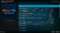 Popcornflix Kodi Addon Main Menu