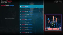 Patriot Kodi Addon Main Menu