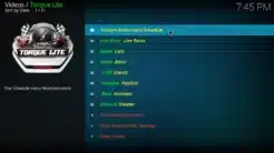 Torque Lite Kodi Addon Main Menu