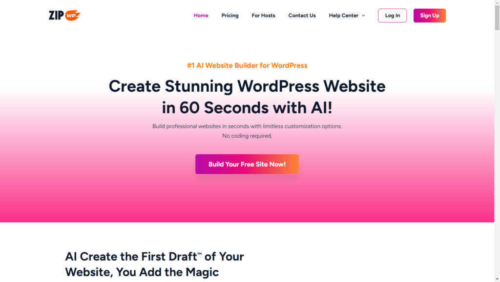 zipwp AI website Builder